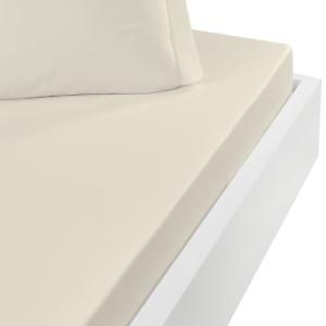 Drap housse en coton bonnet 30 cm  ecru 200x200 cm