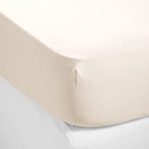 Drap Housse en coton ecru 160x200 cm