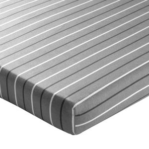 Drap-housse en coton gris 160x200x28