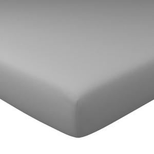 Drap-housse en coton gris 80x200x28