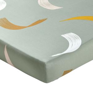 Drap-housse en coton gris 90x190x28
