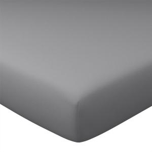 Drap-housse en coton gris minéral 160x200x28cm