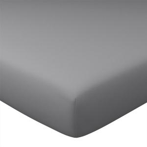Drap-housse en coton gris minéral 80x200x28