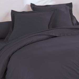 Drap-housse en coton gris souris 180x200x28cm