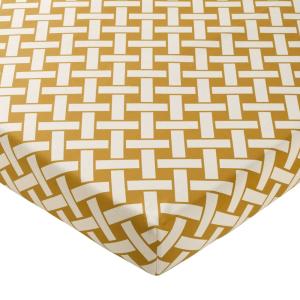 Drap-housse en coton jaune doré 140x190x28cm