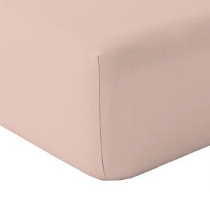 Drap housse en coton lavé oekotex rose clair 190 x 140