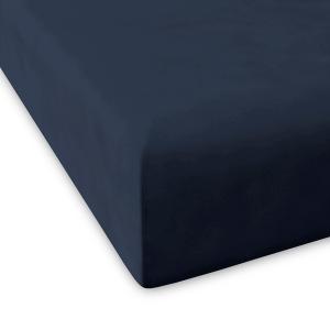 Drap housse en coton marine 140x200
