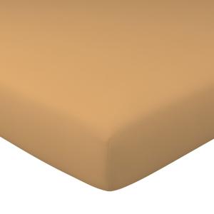 Drap-housse en coton marron 160x200x28cm