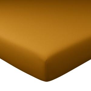 Drap-housse en coton marron bronze 140x200x28cm