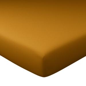 Drap-housse en coton marron bronze 180x200x28