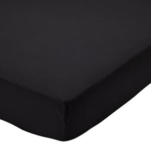 Drap-housse en coton noir 140x190x28