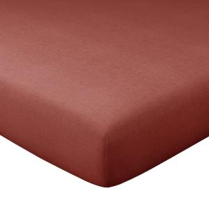 Drap-housse en coton orange sienne 160x200x28cm