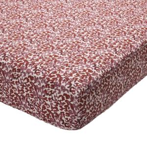 Drap-housse en coton rose bois de rose 140x190x28