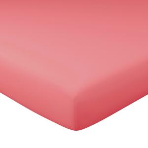 Drap-housse en coton rose bois de rose 140x200x28