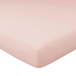 Drap-housse en coton rose nude 140x190x28cm