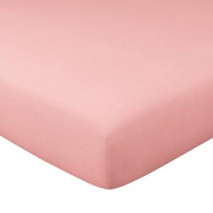 Drap-housse en coton rose thé 140x200x28cm