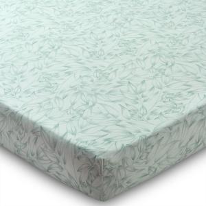 Drap-housse en coton vert 140x190x28cm