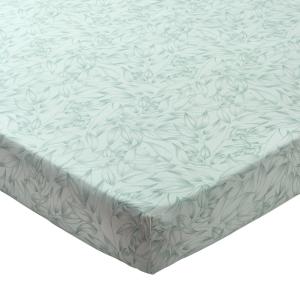 Drap-housse en coton vert 90x190x28cm
