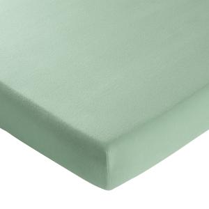 Drap-housse en coton vert amande 180x200x28