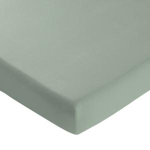 Drap-housse en coton vert amande 90x200x28cm