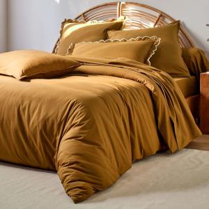 Drap-housse en coton vert bronze 90x200x28cm