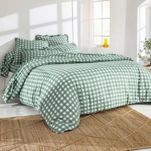 Drap-housse en coton vert céladon 90x190x28