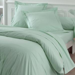 Drap-housse en coton vert céladon 90x200x28cm