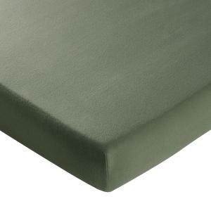 Drap-housse en coton vert kaki 180x200x28