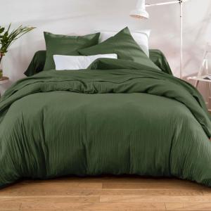 Drap-housse en coton vert kaki 90x190x28cm