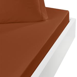 Drap housse en flanelle de coton bonnet 30 cm auburn 80x200…