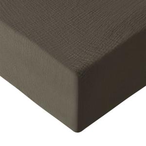 Drap-housse en gaze de coton bonnet 30 cm Noisette 160x200…