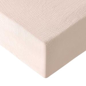 Drap-housse en gaze de coton bonnet 30 cm Poudre 80x200 cm
