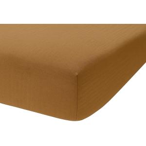 Drap housse en gaze de coton marron 90x190 cm