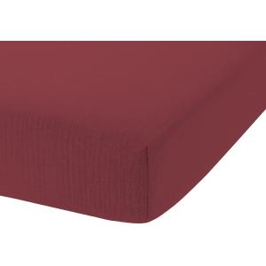 Drap housse en gaze de coton rouge 90x190 cm