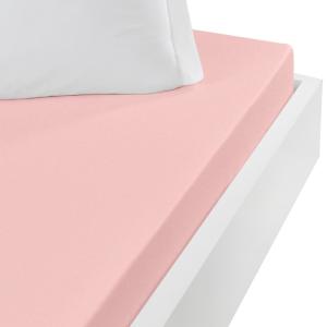 Drap housse en jersey coton bonnet 30 cm Poudre 120x190 cm