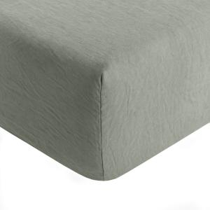 Drap housse en lin celadon 140x190 cm
