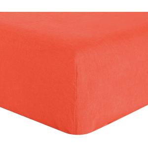 Drap housse en lin flamme 180x200 cm