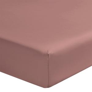 Drap housse en lin lavé rouge 160x200