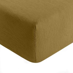 Drap housse en lin moka 200x200 cm
