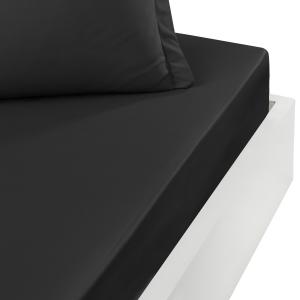 Drap housse en percale bonnet 40cm Anthracite 160x200 cm