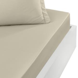 Drap housse en percale bonnet 40cm Ficelle 180x200 cm