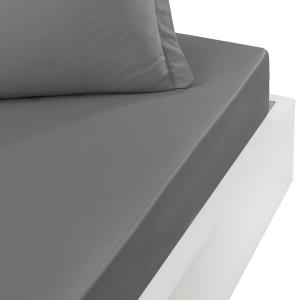 Drap housse en percale bonnet 40cm Galet 180x200 cm