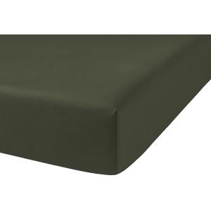 Drap housse en percale coton kaki 180X200 cm