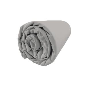 Drap housse en percale de coton  90x190 cm Gris