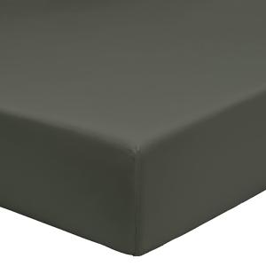 Drap housse en percale de coton bio kaki 160x200