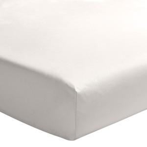 Drap housse en percale de coton blanc 140x200