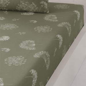 Drap housse en percale de coton bonnet 30 cm  sauge 140x190…