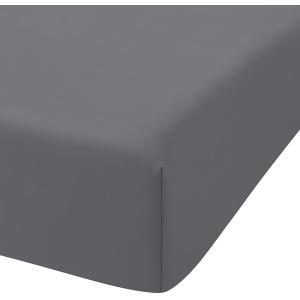 Drap housse en percale de coton gris 180x200 cm