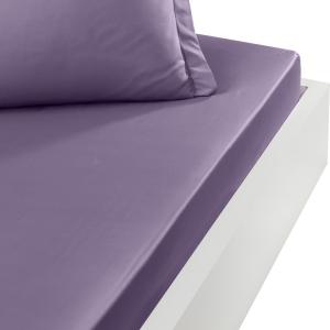 Drap housse en percale de coton Pourpre 140x200 cm