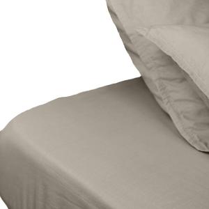 Drap housse en percale lavée bonnet 30 cm  ficelle 160x200…